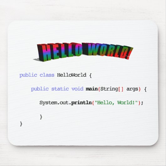 Hello World Geek grüßen Java Mousepad (Vorne)