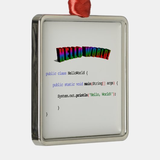 Hello World Geek grüßen Java Ornament Aus Metall (Rechts)