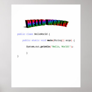 Hello World Geek grüßen Java Poster