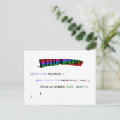 Hello World Geek grüßen Java Postkarte (Stehend Vorderseite)