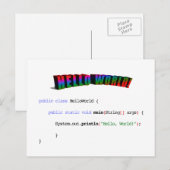 Hello World Geek grüßen Java Postkarte (Vorne/Hinten)
