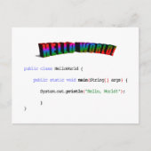 Hello World Geek grüßen Java Postkarte (Vorderseite)