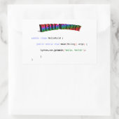 Hello World Geek grüßen Java Rechteckiger Aufkleber (Tasche)