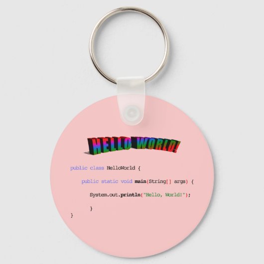 Hello World Geek grüßen Java Schlüsselanhänger (Vorderseite)