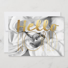 Hello World Gold Foil Baby Ankündigung | FOTO