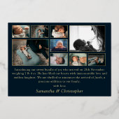 Hello World Gold Foto Collage Kinderankündigung Folieneinladung (Rückseite)