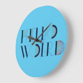 Hello World Große Wanduhr (Winkel)