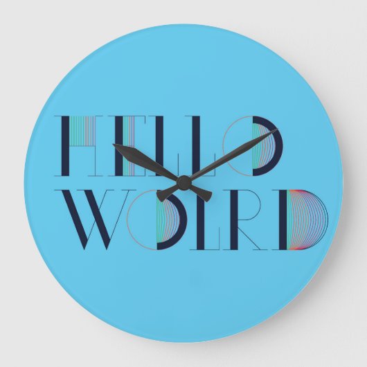 Hello World Große Wanduhr (Vorderseite)
