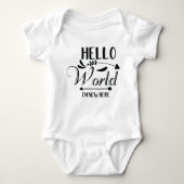 "Hello World i m new here" Funny Baby Bodysuit Baby Strampler (Vorderseite)