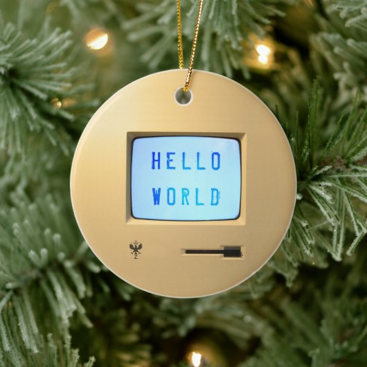 Hello World Keramik Ornament (Baum)