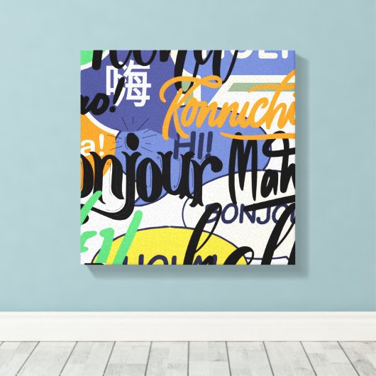 Hello World Leinwanddruck (Insitu (Holzboden))