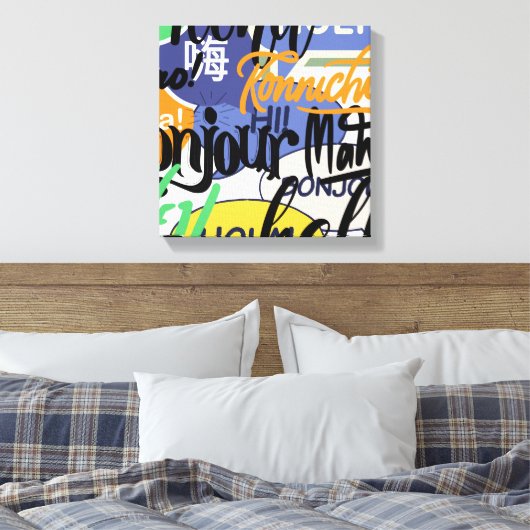 Hello World Leinwanddruck (Insitu (Schlafzimmer))