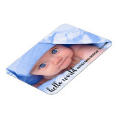 Hello World New Baby Moderne Ankündigung Magnet (Linke Seite)
