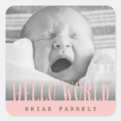 HELLO WORLD QUADRATISCHER AUFKLEBER (Vorderseite)