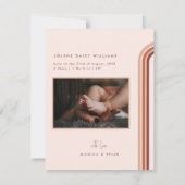 Hello World | Retro Boho Birth Ankündigung (Rückseite)