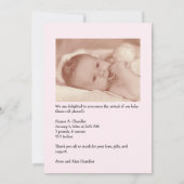 Hello World Your Text and Baby Foto Pink Template Ankündigung (Rückseite)