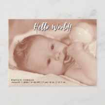 Hello World Your Text and Baby Foto Template