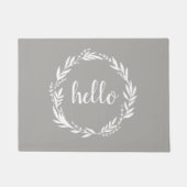 Hello Wreath Farmhouse Fußmatte (Vorderseite)