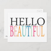 HELLO WUNDERSCHÖNE KOMPLIMENTE AUSDRÜCKE GEFÜHLE POSTKARTE (Vorne/Hinten)