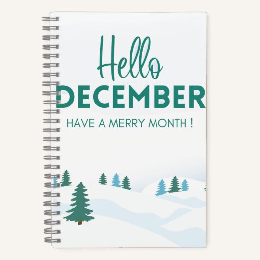 HelloDecember MerryChristmas Tree's Spiral Noteboo Notizblock (Vorderseite)