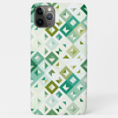 Hellolivgrünblaue Elfenbein-Mosaik-Kunstmuster Case-Mate iPhone Hülle (Rückseite)