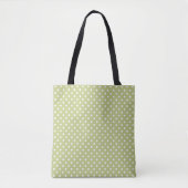 Hellolivgrüne Tote-Tasche mit Punkten | Tragetasch Tasche (Vorderseite)