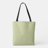 Hellolivgrüne Tote-Tasche mit Punkten | Tragetasch Tasche (Rückseite)