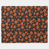 Hellorange Blume auf schwarzem Hintergrund mit w Fleecedecke (Vorderseite (Horizontal))
