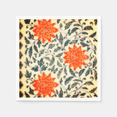 Hellorange Blume Chinesisches Muster Serviette (Vorderseite)