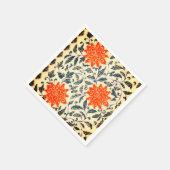 Hellorange Blume Chinesisches Muster Serviette (Ecke)