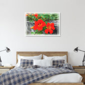 Hellorange Blume Leinwanddruck (Insitu (Schlafzimmer))