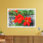 Hellorange Blume Leinwanddruck (Insitu (Wohnzimmer))