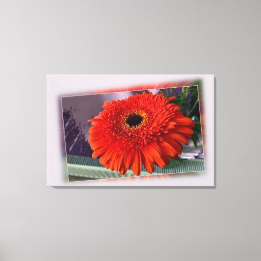 Hellorange Blüte Leinwanddruck (Vorderseite)