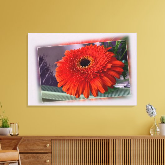 Hellorange Blüte Leinwanddruck (Insitu (Wohnzimmer))