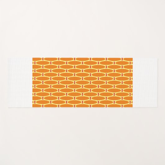 Hellorange gelb gepolstertes Muster Weiße Streifen Yogamatte (Vorderseite (Horizontal))