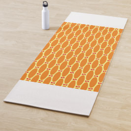 Hellorange gelb gepolstertes Muster Weiße Streifen Yogamatte