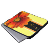Hellorange gelbe Feder Blume Notebook-Gehäuse Laptopschutzhülle (Vorne Knopf)