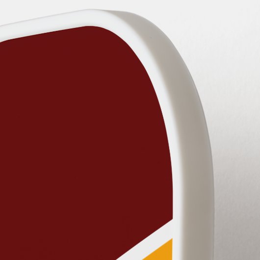 Hellorange Gelbe weiße, tiefblaue Streifen Pickleball Schläger (Linke Seite)