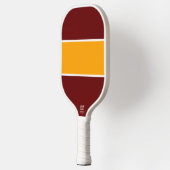 Hellorange Gelbe weiße, tiefblaue Streifen Pickleball Schläger (Links)