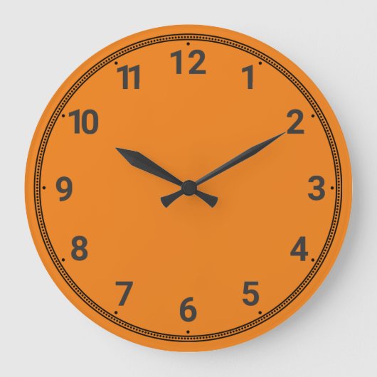 Hellorange Große Wanduhr (Vorderseite)