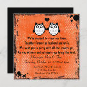 Hellorange Grunge Uhu Punk Hochzeit Einladungen (Vorne/Hinten)