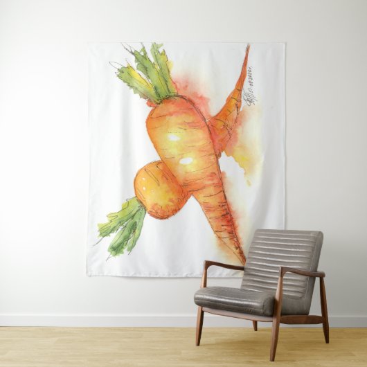 Hellorange Karotte Wandteppich (Beispiel)