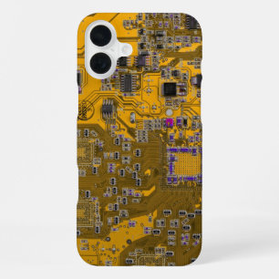 Hellorange Leiterplatten-Schaltungsdesign für IT-E iPhone 16 Plus Hülle