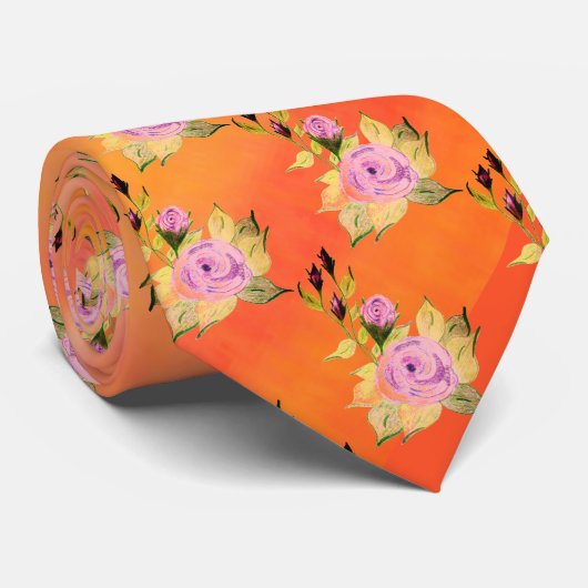 Hellorange mit rosa krawatte (Gerollt)