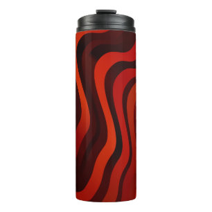 Hellorange Muster mit Linien. Farbige Illustra Thermosbecher