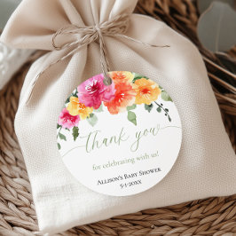 Hellorange-rosa Bäuche Babydusche Gefälligkeitsmar Geschenkanhänger