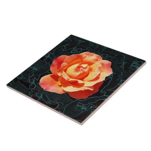 Hellorange Rose Fliese (Seite)