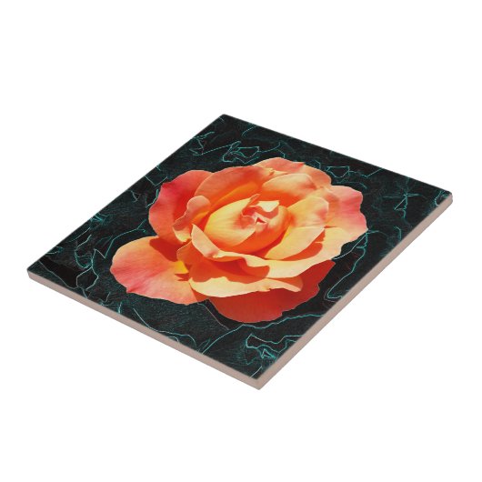 Hellorange Rose Fliese (Seite)