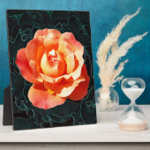 Hellorange Rose Fotoplatte (Seite)