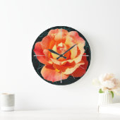 Hellorange Rose Große Wanduhr (Zuhause)